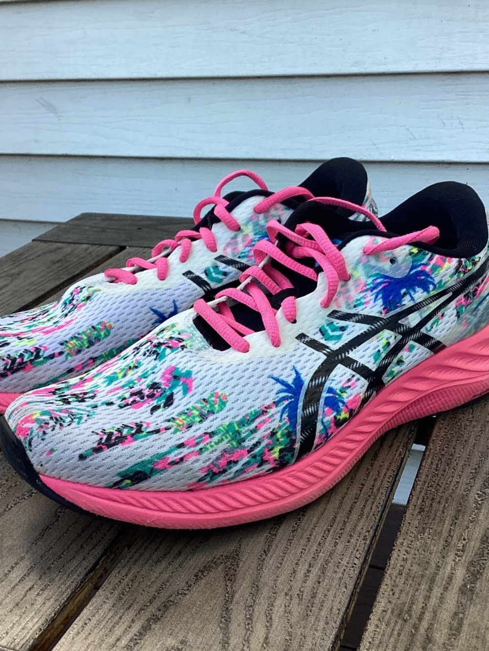 Asics Gel-Excite 9 Running Shoes Tropical Palm Tree Pink 1012B281 Womens 9.5 *M